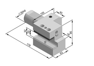 C2-50х32 (291.341.241) держатель инструмента VDI аксиальный (осевой) левый