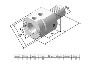Держатель для инструмента c ц/х Е2-30x16 (291.342.112-03)