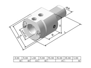 Держатель для инструмента c ц/х Е2-30x20 (291.342.112-02)