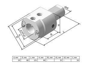 Держатель для инструмента c ц/х Е2-30x32 (291.342.112)