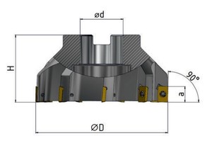 AF290-R100.15.07.B32 фреза торцевая насадная со сменными пластинами