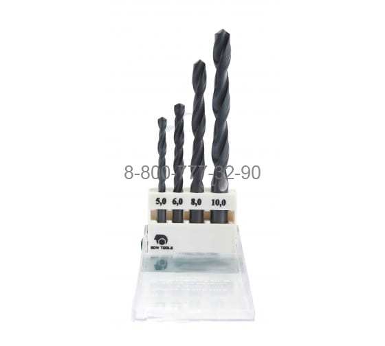 Набор сверл по металлу 5-10 мм (4 шт. 5; 6; 8; 10 мм, HSS) Набор сверл по металлу 5-10 мм (4 шт. 5; 6; 8; 10 мм, HSS)