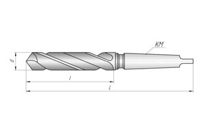 Сверло 13,5х142х223 (к/х, Р6М5, длинное, Техносталь)